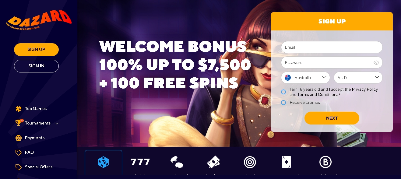 Dazard casino official website