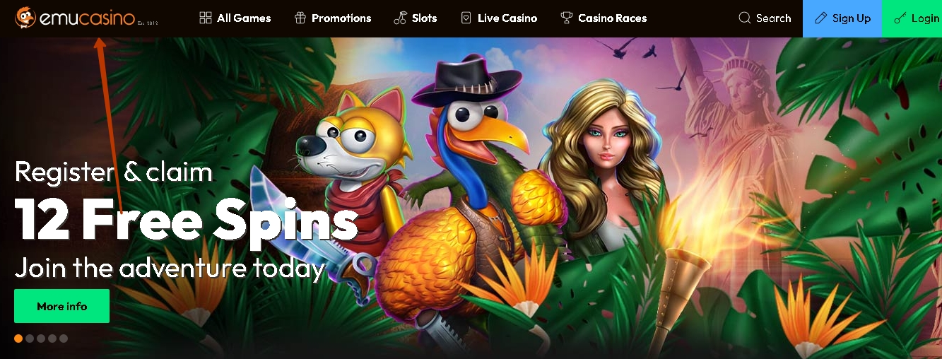 Emu Casino official website